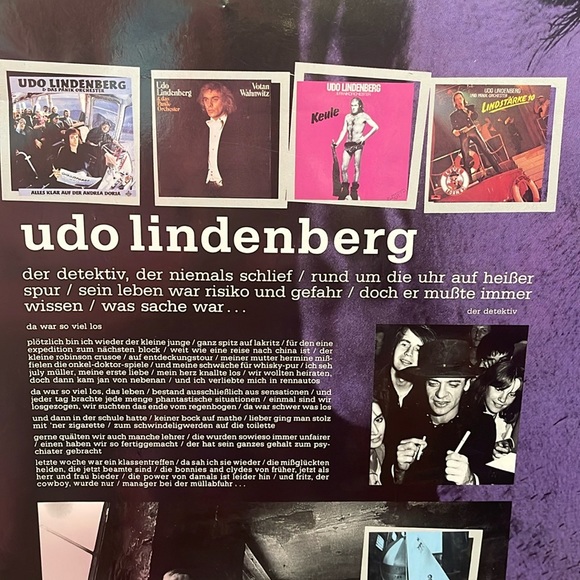 Rare UDO LINDENBERG poster ALL TAGS DETEKTIVE INTERZONE - Picture 2 of 4
